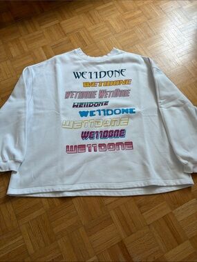WE11DONE Multicolor Logo Back Print Sweatshirt - White